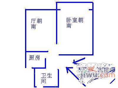 上钢五村2室0厅1卫50㎡户型图