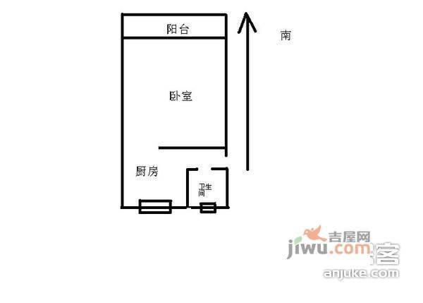 东三小区1室1厅1卫35㎡户型图