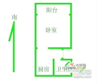 上钢九村1室0厅1卫39㎡户型图