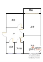 锦福苑3室1厅1卫88㎡户型图
