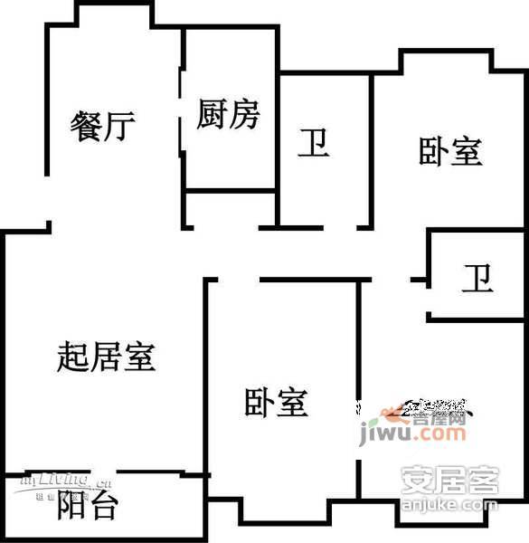 上南花城4室2厅2卫177㎡户型图