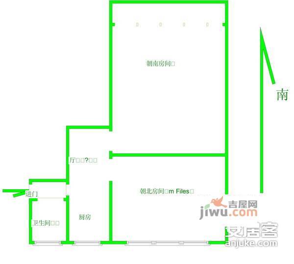 济阳三村2室1厅1卫65㎡户型图