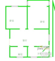 黄浦花园2室2厅1卫88㎡户型图