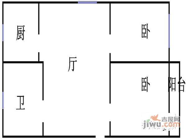 东沟新村2室1厅1卫74㎡户型图