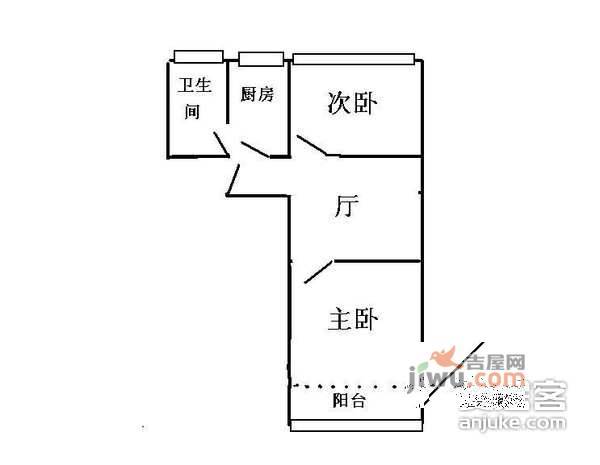 东沟新村2室1厅1卫74㎡户型图