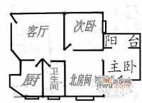 高化新村3室1厅1卫90㎡户型图