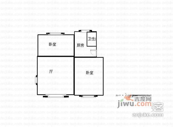 朱家门小区2室0厅1卫55㎡户型图