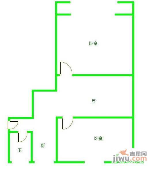 朱家门小区2室1厅1卫69㎡户型图