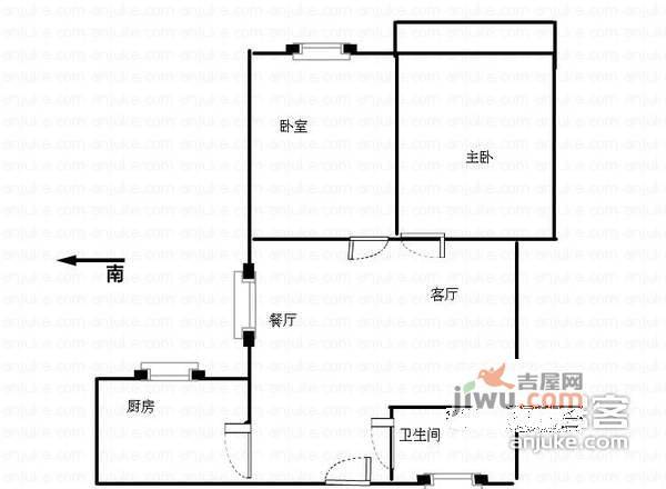 鼎隆大厦2室2厅1卫93㎡户型图