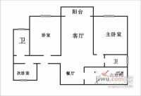 民胜苑3室2厅2卫155㎡户型图