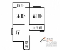 东沟七村2室1厅1卫74㎡户型图