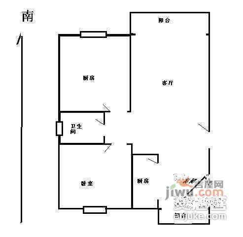 金桥新家园2室1厅1卫71㎡户型图