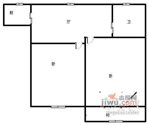 东沟三村2室1厅1卫户型图