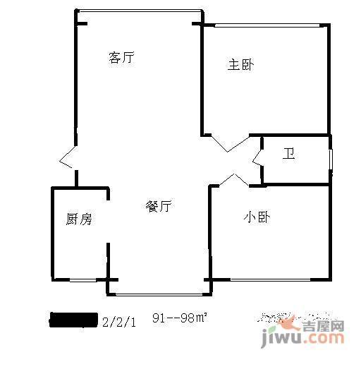 景源佳苑2室1厅1卫户型图