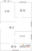 兰城小区2室2厅1卫79㎡户型图