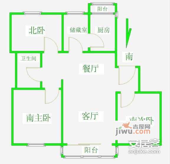 华高苑3室2厅2卫146㎡户型图