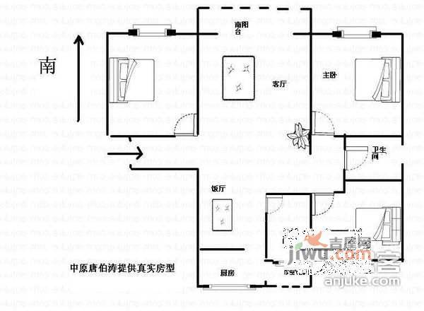 华高苑3室2厅2卫146㎡户型图