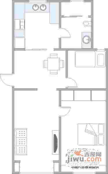 华高二村2室2厅1卫79㎡户型图