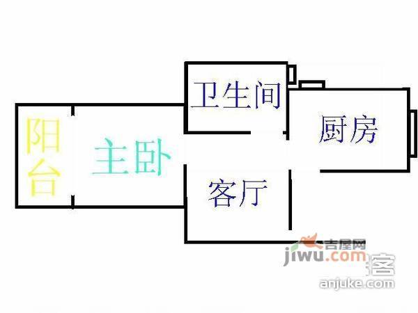 金鹏苑1室1厅1卫51㎡户型图