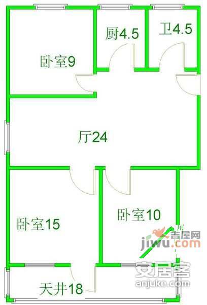 金鹏苑3室2厅1卫户型图