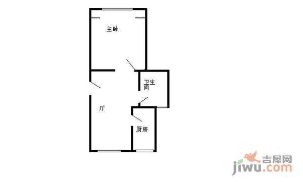 金鹏苑1室1厅1卫51㎡户型图