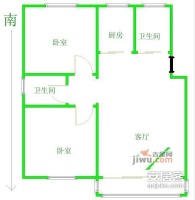 爱法新都2室2厅1卫113㎡户型图