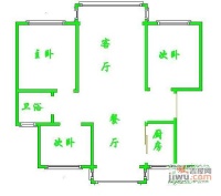 汇佳苑3室2厅1卫120㎡户型图