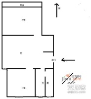 寿一小区1室1厅1卫57㎡户型图