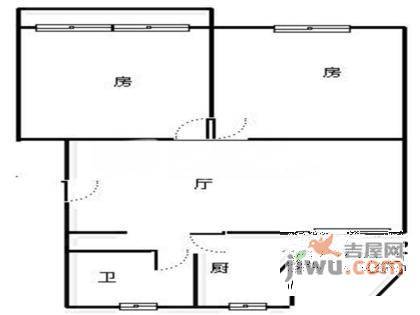 华高一村2室1厅1卫80㎡户型图