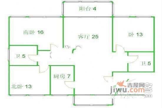 金桥好人家3室2厅1卫265㎡户型图