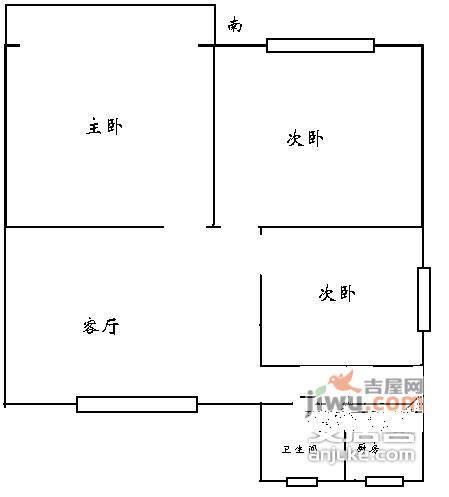 金桥新村3室1厅1卫88㎡户型图