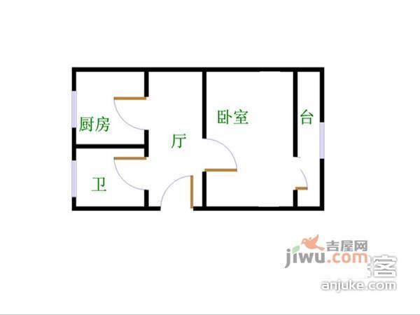 金杨新村一街坊1室1厅1卫88㎡户型图