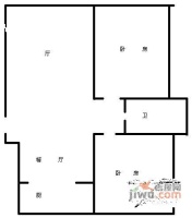 新城名园2室2厅1卫110㎡户型图