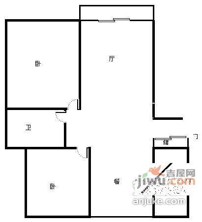 罗山怡景苑2室2厅1卫111㎡户型图