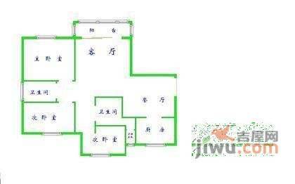 洋泾花园城2室2厅2卫110㎡户型图