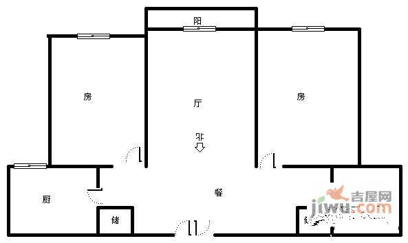 申立苑2室2厅1卫105㎡户型图