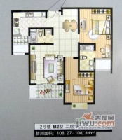 东方城市公寓2室2厅1卫117㎡户型图