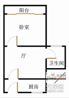 泾东小区1室1厅1卫56㎡户型图