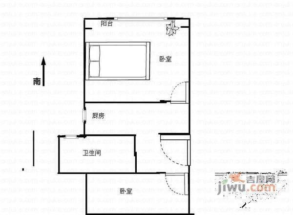 泾东小区2室1厅1卫67㎡户型图