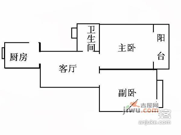 泾东小区2室1厅1卫67㎡户型图