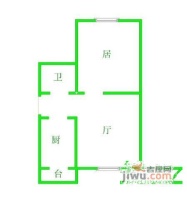 名门河滨花园1室2厅1卫70㎡户型图