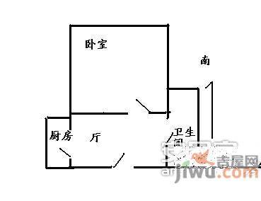 海联大厦1室1厅1卫户型图