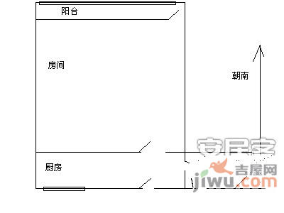 海联大厦1室1厅1卫户型图