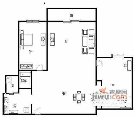 当代清水园2室2厅1卫116㎡户型图