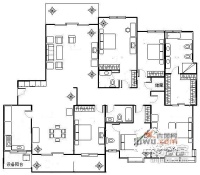 仁恒河滨城5室2厅4卫386㎡户型图