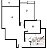 申竹大楼2室2厅1卫66㎡户型图