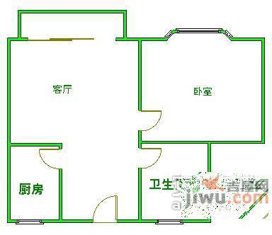 菊泉小区1室1厅1卫53㎡户型图