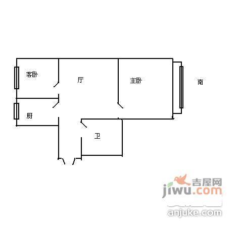 淞滨支路40弄小区2室1厅1卫70㎡户型图