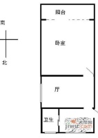 银都二村1室1厅1卫49㎡户型图