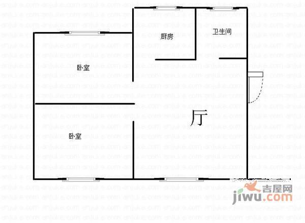 永泉公寓2室2厅1卫99㎡户型图